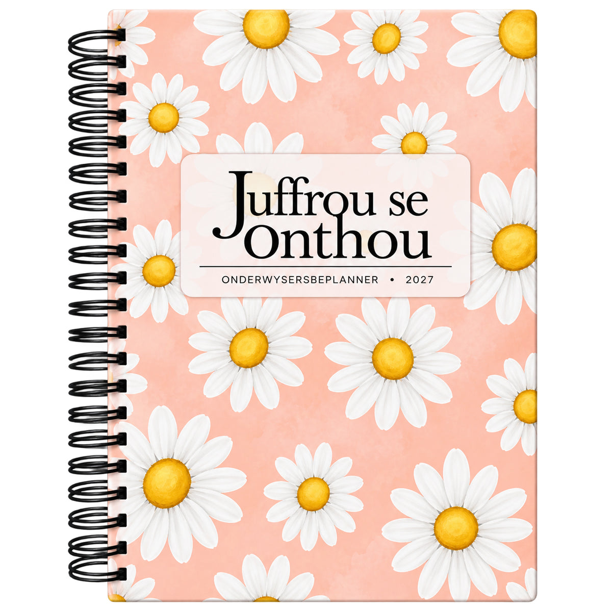 A4 Hardeband Onderwysersbeplanner 2027 - Daisies pienk