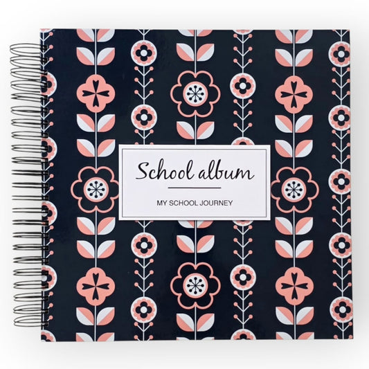 English School Album - Pink and Blue flowers