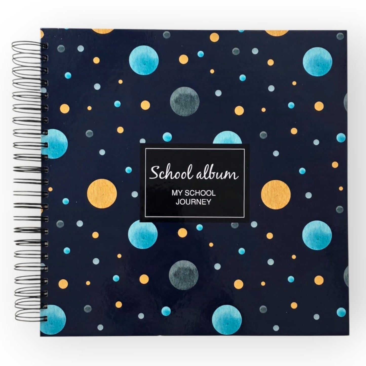 English School Album - Yellow, blue and grey dots
